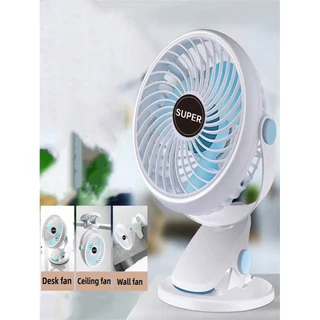 Silencioso USB Mini Ventilador Clip-On Recarregável Portátil para Dormitório Estudantil e Acampamento