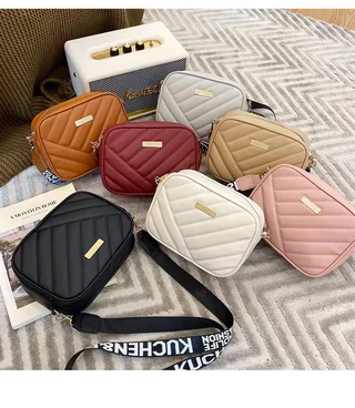 Bolsa para câmera Twill Bordada com Fita, Bolsa Pequena Quadrada Doce, Bolsa Fofa para Senhoras da Moda, Bolsa com Zíper Bolsa Casual para Ombro Rosa, Carteira de Moedas, Carteira de Cartões, Bolsa Casual Cross-body