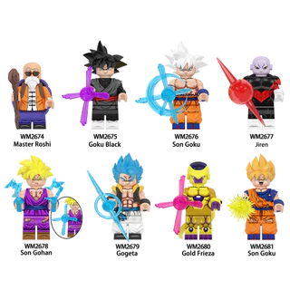 Blocos Dragões Mestre Roshi Goku Jiren Gogeta Bola Anime Mini Brinquedos De Construção Conjuntos Para Crianças