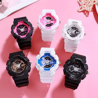 Senhoras relógio estudante casal na moda masculino na moda feminino grande mostrador Silicone esportes relógio de quartz