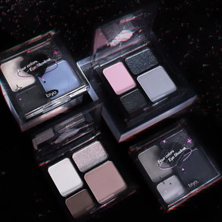 Biya High Cold System Sombra De Quatro Cores Matte Pearl Fine Flash Europeu E Americano Punk Smoky Maquiagem Dark Goddess Eyeshadow