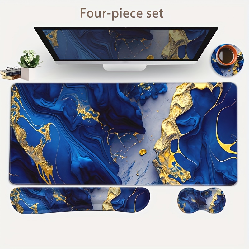 Almofada De Rato Extendida , Teclado E Conjunto De Apoio Para Pulso , Base De Borracha Estável Grande , Mesa Multifuncional (35,4 X15,7 Pol .) Escritório , Casa