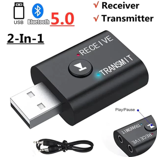 Receptor Transmissor Bluetooth 5.0 AUX 3,5mm RCA USB Dongle Estéreo Sem Fio para TV e Carro em Oferta na Shopee