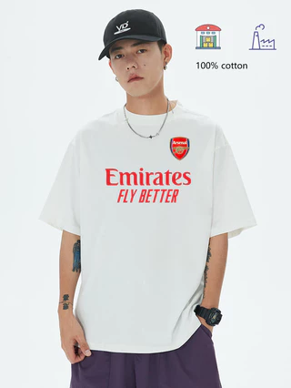 AFC Unisex Unisexo Camiseta De Futebol 100 % Algodão Casual Moda Homem Mulher Manga Curta