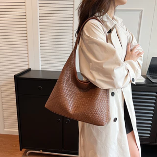 Saco de Tote Retro Saco Casual Comutador Casual Saco de Mão de Grande Capacidade Saco de Mão de Cor Sólida Moda Saco de Ombro Tecido Pat
