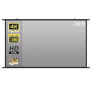 Tela Projetora De Projeção Refletiva Anti-Luz Cinza Metálica Montada Na Parede Para Home Theatre Exterior