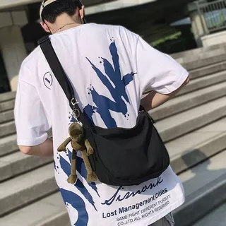 Maré Crossbody Masculina Lona Bolsa De Ombro Meninas Casual Cem Mochila 2024 Novos Sacos Inclinados Japoneses