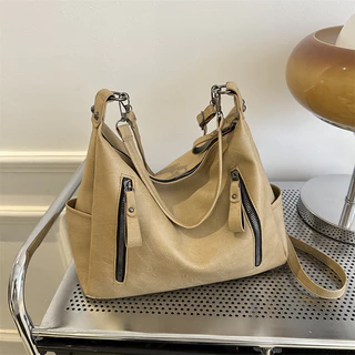 Bolsa para Senhoras Comutador Fêmea 2024 Novo Estilo Outono Moda Outono Simples Bolsa para Ombros Retro Bolsa para Ombros de Grande Capacidade