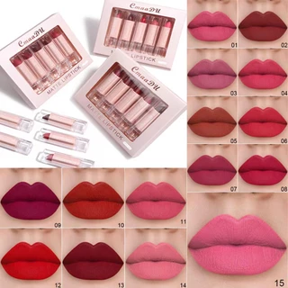 Conjunto Batom CmaaDu Brilho Labial Gloss Mate Hidratante , Maquiagem Fácil De Longa Duração Saúde Natural Pacote 5 Peças 1 Caixa