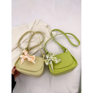 T textura bolsa de cor sólida Popular lenço de seda bolsa mensageiro Casual ombro axilas pequena bolsa quadrada (vendida com lenço de seda