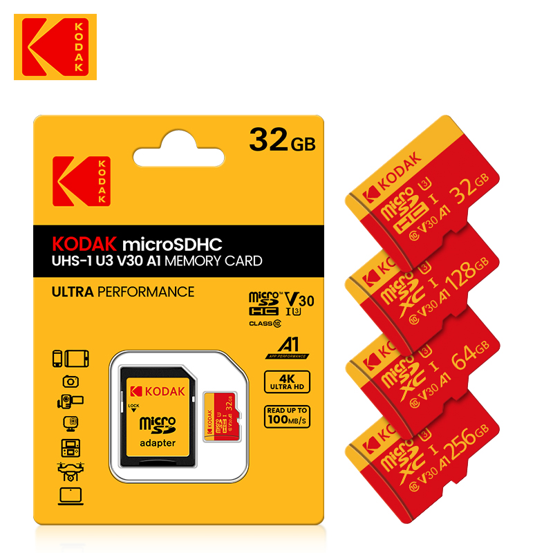 Scheda Micro SD Kodak 64GB U3 A1 V30 - Originale Alta Velocità
