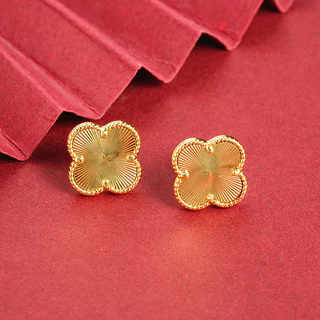 Novos Brincos de Quatro Folhas de Trevo Brincos Simples de Luxo Leve de Flor de Moinho de Vento Brincos de Luxo High-End