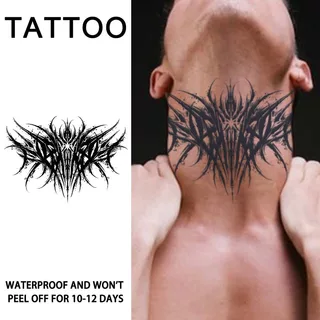 Autocolantes de Tatuagem Escuro Exclusivos à Prova d'Água Longa Duração para Homens e Mulheres Braços e Pescoço