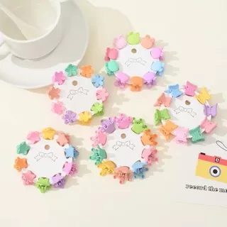 10 pçs bonito mini colorido pequeno grampo de cabelo doce crianças pequeno garra clipe estrela de cinco pontas coelho ac