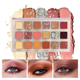 Paleta de sombras foscas peroladas esfumaçadas, 18 cores, cor terra, delicada, à prova d