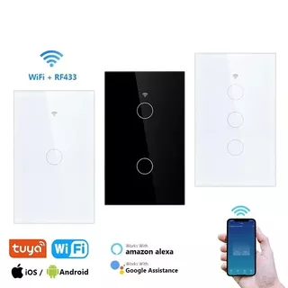 Tuya Smart Life Light Switch Sensor De Toque WiFi App Controle Remoto Sem Fio Neutro 110V/220V Para Alexa Google Home