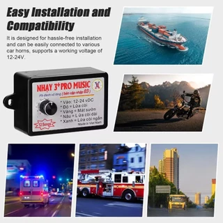 Controlador De Buzina De Carro , Alto-Falante Elétrico , Unidade De Controle De Som Com 8/12 Efeitos Sonoros/Interruptor
