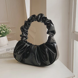 Sólida Cor Nuvem de Nuvem de Mala de Mão Pregueada Mulher Saco de PU Saco Casual para o Braço Saco de Compras Saco de Mão para o Ombro Mulher
