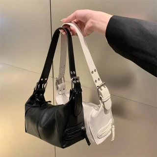 Bolsa De Ombro Estilo Y2K Para Mulheres , Moderna Motocicleta , Minimalista Meninas , Roupa De Rua