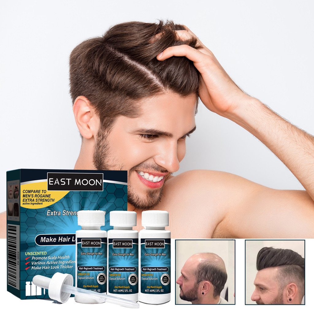[Fornecimento Fora Da Prateleira] East Moon Masculino Cabelo Denso Líquido Anti-Queda Fortalecedor De Espessamento Hidratante Nutrição Capilar Soro Condicionador 60ml * 3pcs