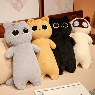 65cm Olhos Grandes Kawaii Gato Longo Boneca Brinquedo De Pelúcia Em Pé Fofo Fofinho Dos Desenhos Animados Animal Dormir 