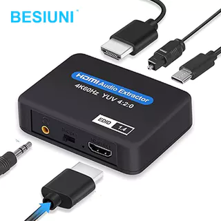Suporte Para Extrator De Áudio HDMI TOSLINK SPDIF Óptico + Conversor Estéreo De 3,5 Mm Divisor