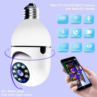 HD 360 ° Lâmpada Inteligente Gira Câmera Panorâmica IP Remota Sem Fio Wifi