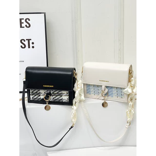 Design Sense Korean Style ins Shoulder Small Shoulder Bag Saco de Ombro Novo Estilo Saco de Cadeia de Seda (Vendido com Lenço de Seda)
