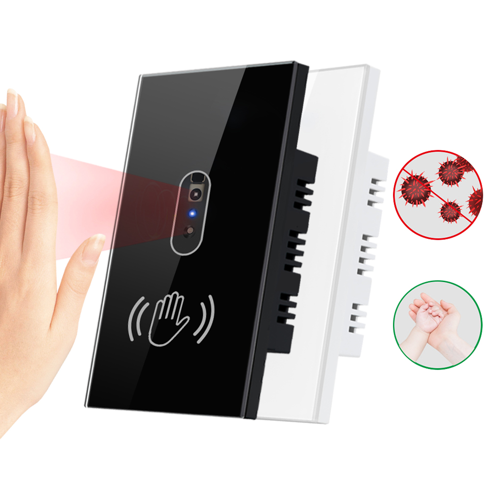 Interruptor Inteligente De Luz De Parede , sensor Infravermelho , Sem Toque , Painel De Tela De Vidro Dos Eua , Fonte De Alimentação , on/off Automática