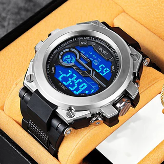 Relógio Eletrônico Multifuncional de Moda Esportiva Multifuncional Relógio de Moda Moda Masculina Caixa de Metal Relógio Eletrônico de Discagem Grande para o Exterior
