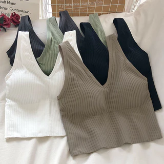 Seios Pequenos Pequenos Seios Pequenos Reunidos Estilo Fino Cor Sólida V-Neck Girls Underwear Seios Grandes Look Small Bra