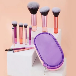 Novo estilo 10 Mini pincéis de maquiagem com conjunto de pacote de pincéis Pincel de maquiagem colorido Pincel de pó solto Pincel de sombra Pincel de sobrancelha Pincel de corretivo Conjunto de ferramentas de beleza