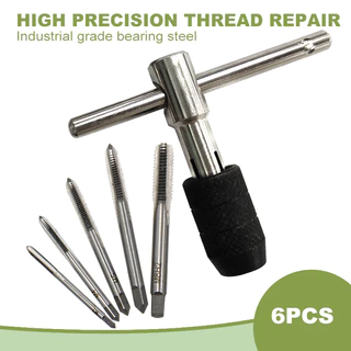 6PCS Chave De Torneira Em Forma De T De 3mm-6mm Jogo De Ferramentas De Rosqueamento Manual Rosca M3/M4/M5/M6/M8 Chaves