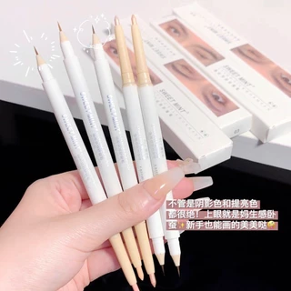 Sweet MINT Crystal Color Caneta com duas pontas de cristal Caneta de verme de seda Esboço Caneta de sombra Matte Natural Eyelid Down to Pen Destaque Brilhante