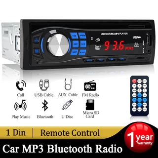 SINOVCLE 1 DIN Sistema Estéreo De Rádio Automático Suporte Chamadas Bluetooth Música TF Cartão USB Entrada AUX Receptor