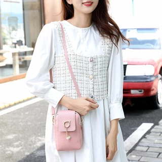 1 Peça Mini Bolsa De Ombro Para Celular Com Travesseiro De Corpo Cruzado Feminina Estilo Tassel Pérola