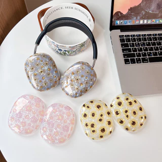 1 Capa De Par De Capas Para AirPods Max Fones De Ouvido , Padrão De Flores TPU Projetada
