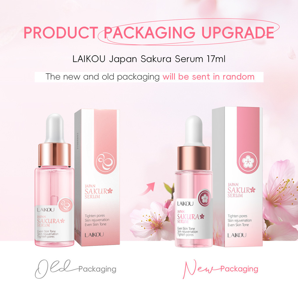 LAIKOU Sakura Serum Essence Encolher Poros Rejuvenescimento Da