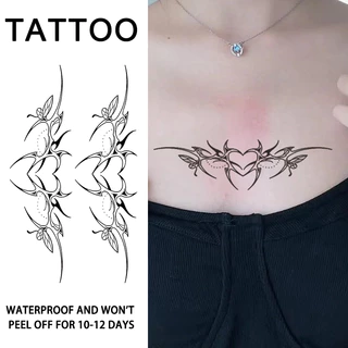 Adesivos de tatuagem de sombra dupla Love, à prova d