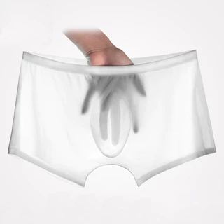 Boxer Briefs Homens Boxer Briefs Ice Silk Sem Costura 3D Ultra-Thin Transparente de uma peça em U-Convexo Roupas íntimas de Verão Frias e Respiráveis Boxer Briefs