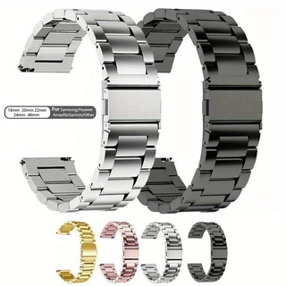 1pc 18mm 20mm 22mm Banda De Relógio , Pulseira De Aço Inoxidável , Substituição De Para Smartwatch , Tradicional Samsung Galaxy Garmin Ticwatch Fóssil