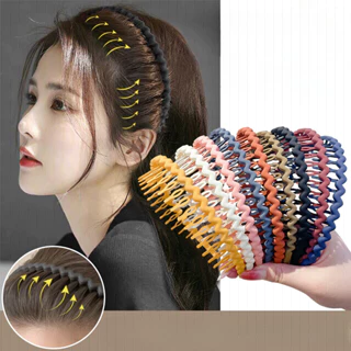 Faixa De Cabeça Colorida Feminina Onda Cabelo Moda Elegante Coreia Com Dentes Acessórios Antiderrapantes