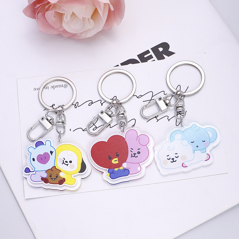 XiaoboACC Chaveiros Coreanos De Tendências Para Mulheres Estudantes Criativos BT21 Key Ring