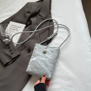 Contraste Cor Fivela Magnética Fivela Magnética Fechamento Moda Mini Bolsa de Ombro Mensageiro Pequena Quadrada