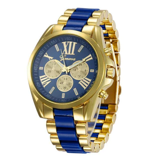 Três Olhos Relógio Genebra De Bracelete De Aço Negócio Masculino
