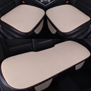 Novo Conjunto 3Pcs De Capa De Assento Para Carro Universal De Algodão E Almofada De Linho Acessórios Interiores