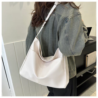 2024 Novo Estilo Moda Moda Moda Moda PU Bolsa Feminina Sólida Cor Simples Textura Casual Bolsa Tote Bolsa Mensageiro Ombro Bolsa Feminina Trendy