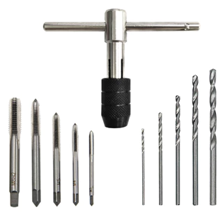 11PC Massa Frita Torções Broca Tipo T Mão Torneira Chave Conjunto Perfuração manual Tocando
