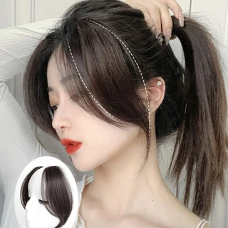 Peruca Franja Penteado Lados Esquerdo E Direito Simulação Feminina De Ponto Médio Oito Caracteres De Cabelo Real Natural