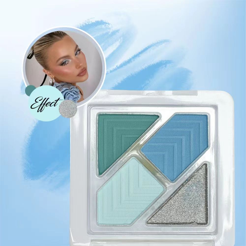 Sombra de Verão Azul-Verde Bolso Portátil à prova d'água Pérola Mate Brilhante de Longa Duração